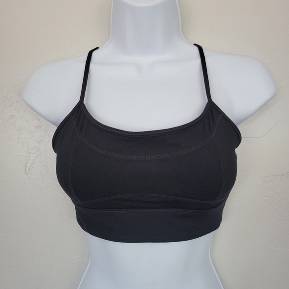 Le Ore NWOT XS Black Racerback Bra Soft Comfy Fitted Cutout Padded - Picture 1 of 4